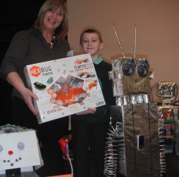 Mrs Coulter and 1st prize winner Joshua Rutherford