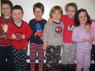 Children in Need pyjama day in the nursery.