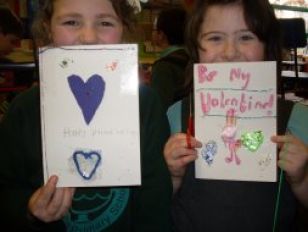 Valentine's Day cards in Primary 5