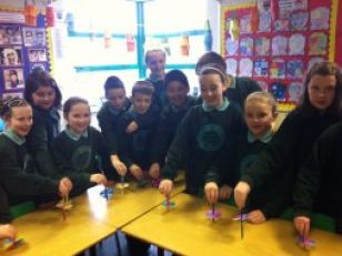 Primary 7 loved making Victorian Spinning Tops